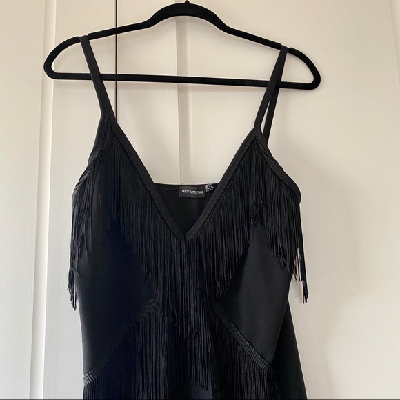 PrettyLittleThing Strappy Tassel Dress Size: 10 - Picture 3 of 7